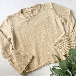 ELAN Flared Bell Cuff Chenille Sweater (NEW)
